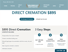 Tablet Screenshot of midwestdirectcremation.com